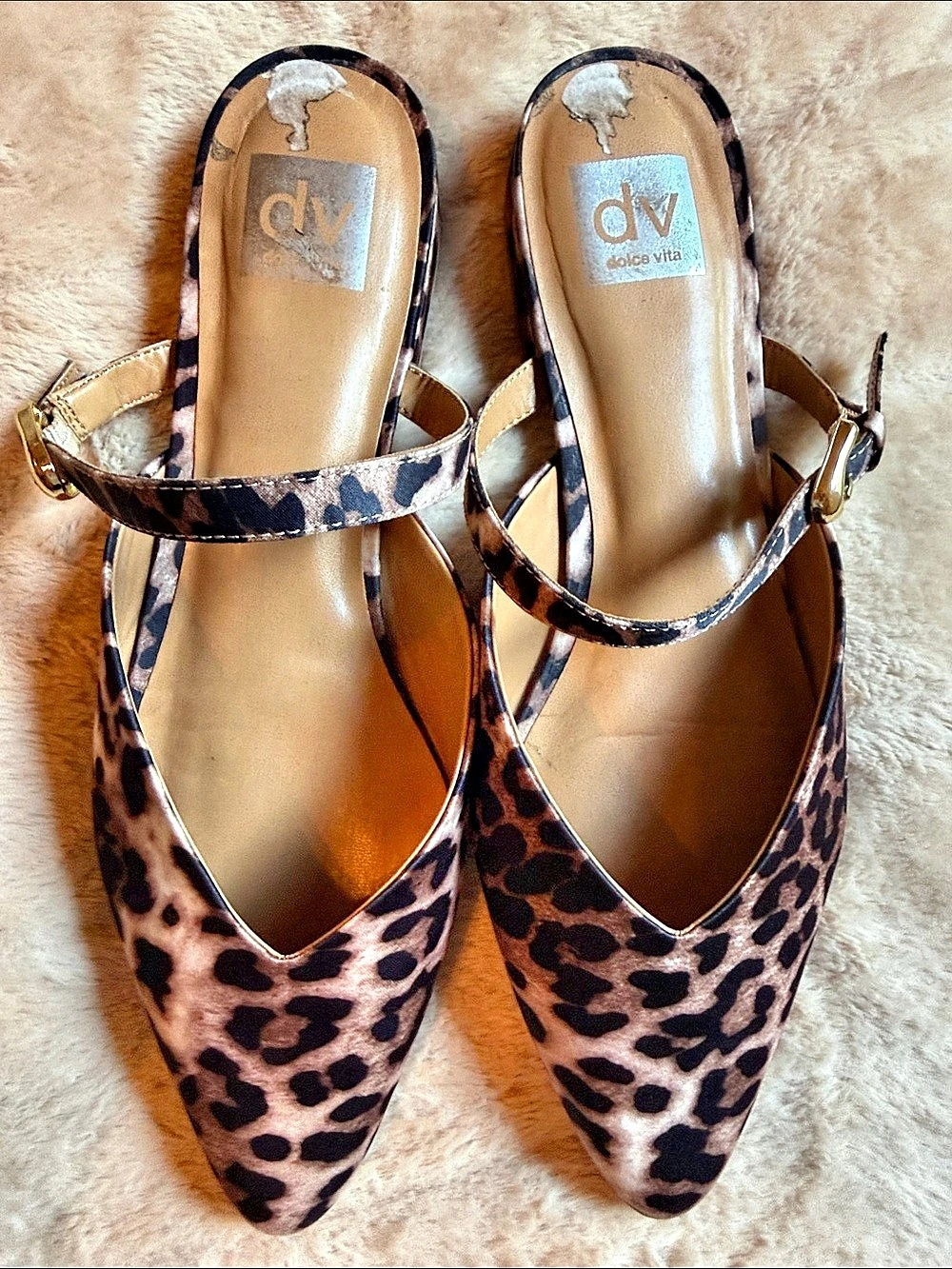DV by Dolce Vita Leopard Print Pointed-Toe Slingback Heels